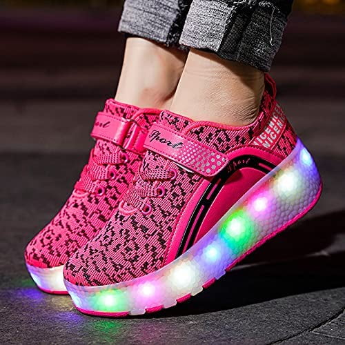 Roller Shoes Girls Boys Wheel Shoes Kids Roller Skates Shoes LED Light Up Wheel Shoes for Kids for Children