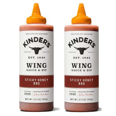 2 PACK | Kinder's Sticky Honey Wing Sauce, 27.5 oz.
