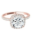 thumbnail image 3 of 1.75 Carat Halo Moissanite & Natural Diamond Engagement Ring In 14K Rose Gold In Ring Size 7, 3 of 6