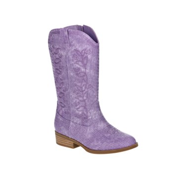 Wonder Nation Little and Big Girls' Color Denim Western Cowgirl Boots