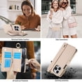 thumbnail image 6 of Allytechgroup Wallet Case for iPhone 15 Pro Max, RFID Blocking Multiple Cards Holder Zipper Pocket Hand Strap Shockproof Stand Phone Case with Crossbody Lanyard for Women Girls, White, 6 of 7
