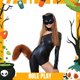 thumbnail image 4 of Colgante de cola de animal 3D para Halloween, con pompones y soporte para mujer, cola peluda de moda, 50 cm, cola de peluche para Halloween, 4 of 5