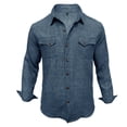 thumbnail image 4 of Western Shirts for Mens Cowboy Shirt Linen Short Sleeve Button Down Shirt Casual Work Shirts with Double Pocket Dark Blue, 4 of 7