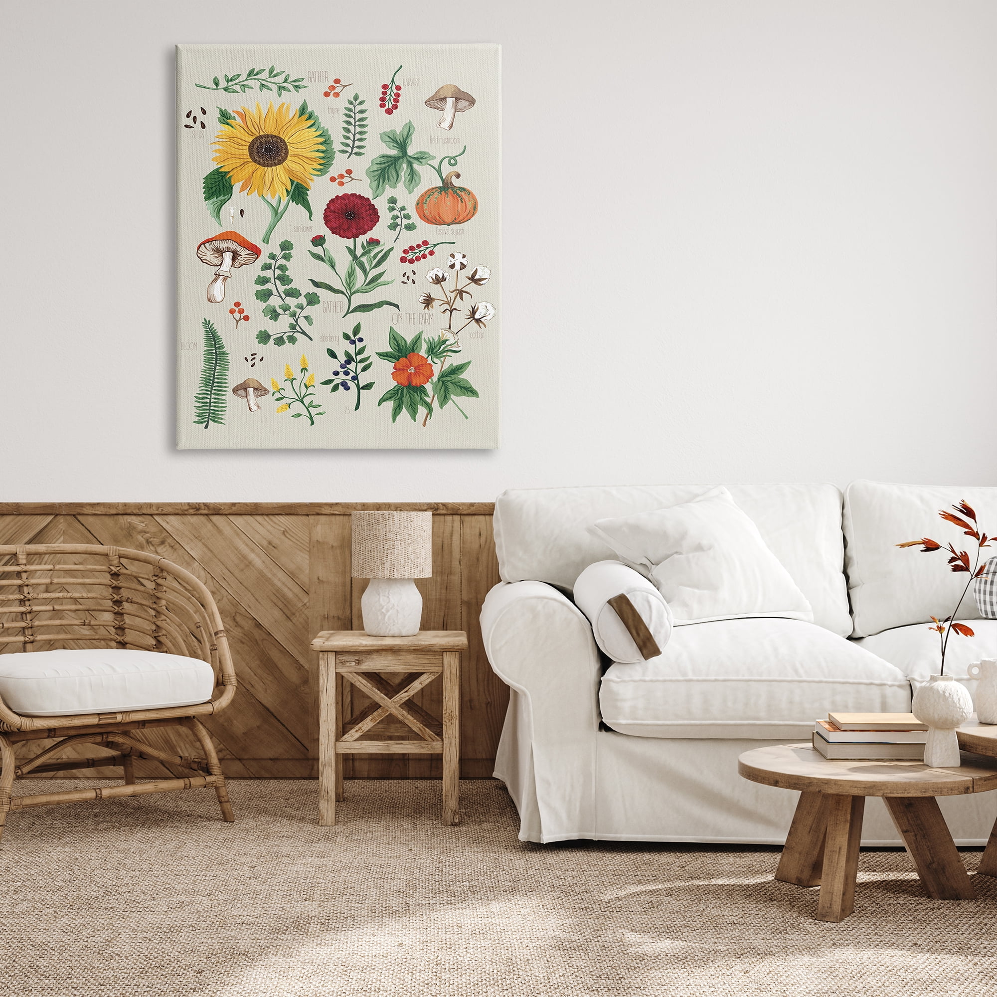 Stupell Industries Botanical & Seeds Study Botanical & Floral Painting Gallery Wrapped Canvas Art Print Wall Art, 36 x 48
