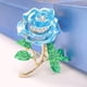 thumbnail image 4 of Broche de flor rosa para mujer, diseño de nicho con ramillete de aleación de aceite y gota, broche de diamantes con sentido, 4 of 5