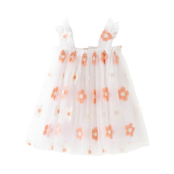 Fgnfyis Toddler Girls Floral Dress Sleeveless Tutu Party Gown for Holiday Celebration and Dance Performance Pink 4-5 Years