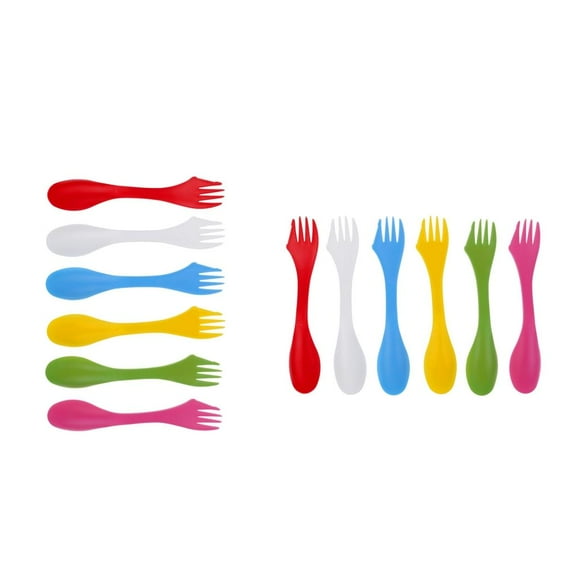 Pack of 12 Pcs Portable Camping Utensils Spork Spoon Cutlery for Outdoor Hiking Travelling Picnic