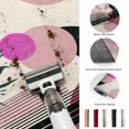 thumbnail image 5 of Round Area Rugs 5Ft, Boho Middle Century Non-Slip Washable Circle Rugs Carpet, Abstract Pink Geometric Leaves Indoor Outdoor Rug Floor Mats Throw Runner for Bedroom Living Room Bathroom, 5 of 8