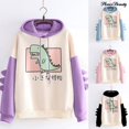 thumbnail image 2 of Sudadera De Manga Larga Con Patrón De Dinosaurio Mezcla De Algodón Adolescentes Niñas Invierno Con Capucha Para El Hogarpangjing, 2 of 4