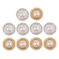 thumbnail image 1 of 5/10 piezas de de imitación con botón de perla Flatback Cabochon Charms accesorios de fabricación de joyas para la decoración 10 piezas oro plata, 1 of 9