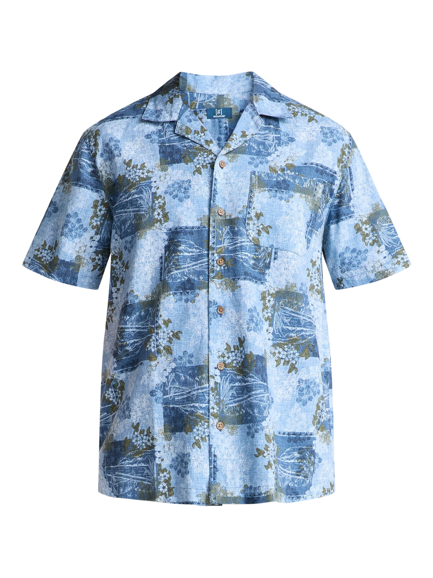 George Men's Linen-Blend Shirt, Sizes S-3XL