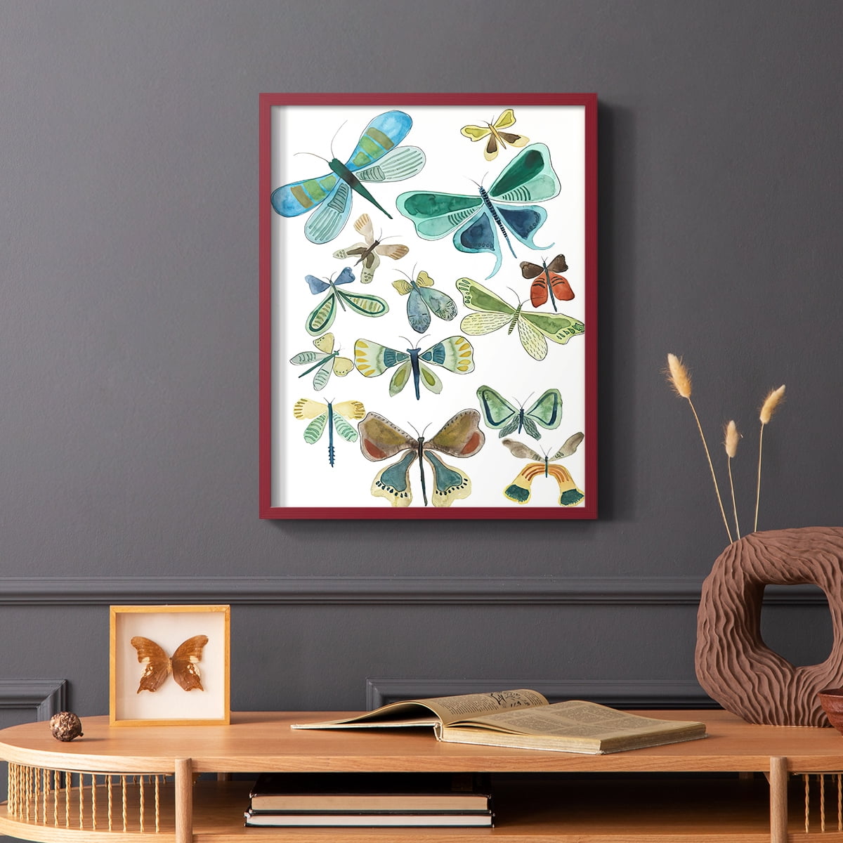 Wings Galore I Framed Print - Solid Wood in Single Picture Frame Solid Wood 2 Framed Print