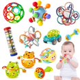 thumbnail image 1 of Juguetes de desarrollo para bebés de 0 a 6 y 12 meses, accesorios para recién nacidos, sonajero mordedor de silicona, juegos sensoriales para bebés de 1 año, 1 of 5
