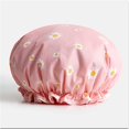 thumbnail image 1 of Bonnet de Douche, Grands Bonnets de Douche pour Femmes Cheveux Longs, Bonnet de Douche Réutilisable à Double Couche Imperméable pour Cheveux et Bain, 1 of 5