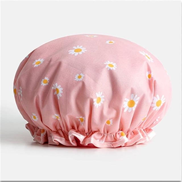 Bonnet de Douche, Grands Bonnets de Douche pour Femmes Cheveux Longs, Bonnet de Douche Réutilisable à Double Couche Imperméable pour Cheveux et Bain
