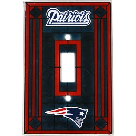New England Patriots NFL Art-Glass Switch Plate