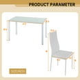 thumbnail image 7 of FDW 5 Piece Contemporary Glass Dining Table Set, White, 7 of 7