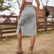 thumbnail image 4 of Falda midi con cordones de denim para mujer: informal, de longitud media, corte A, versátil para primavera/otoño, 4 of 5