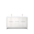 thumbnail image 2 of 60 In. W X 20 D White Vanity With Marble Top And Rose Gold Faucet - Soft Close, Spacious Storage, Durability , Storage- Design, 2 of 3