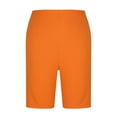 thumbnail image 6 of Clearance! Lisingtool Biker Shorts for Women Women's High Waisted Knee Length Shorts Loose Elastic Waist Comfy Casual Summer Shorts With Pockets Orange on Clearance, 6 of 7