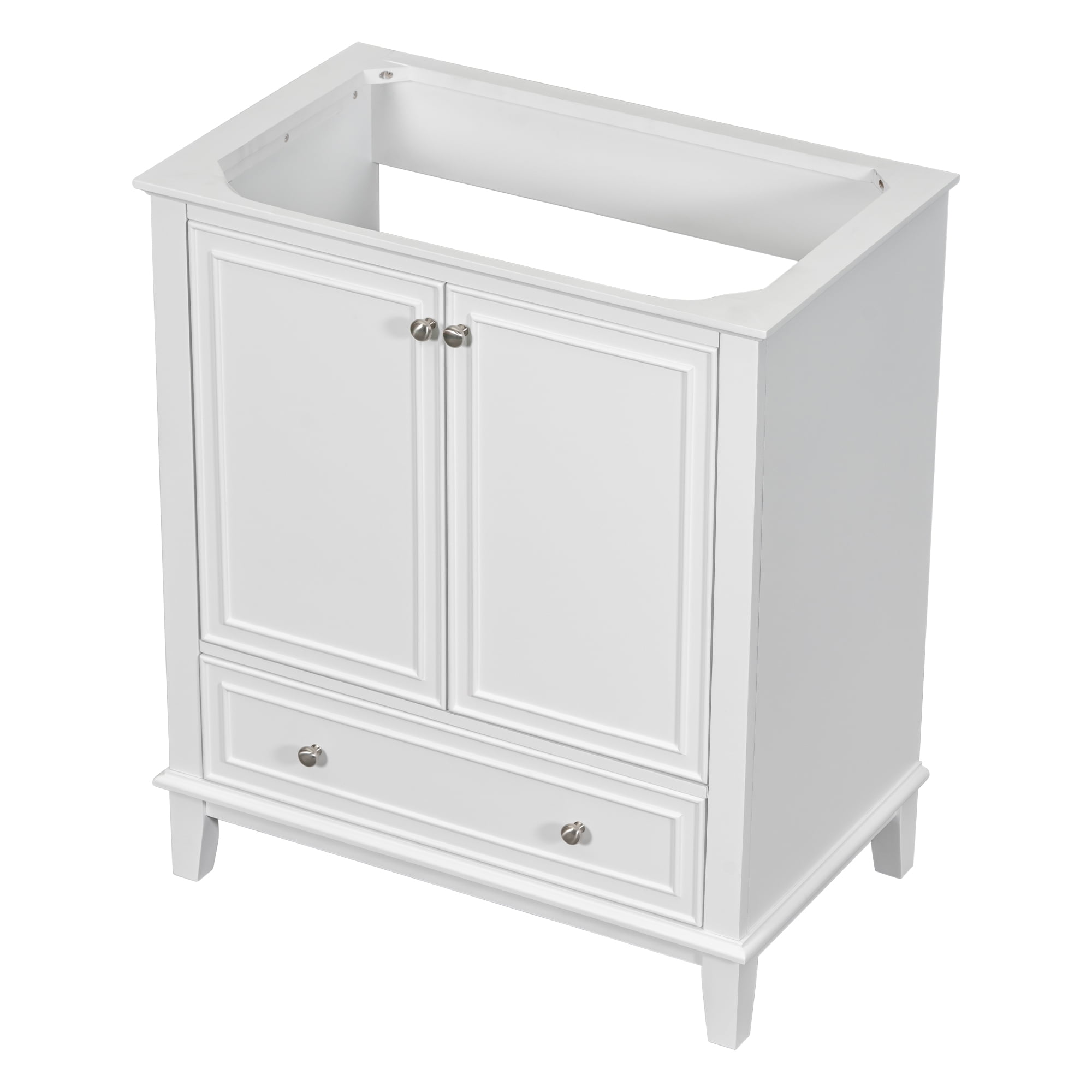 Furvclv 30" Bathroom Vanity, Bathroom Storage Cabinet Without Sink, Multi-functional Bathroom Vanity With Doors Drawers Adjustable Shelf, Solid Frame MDF Board Cabinet