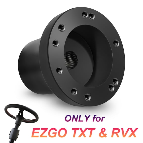 EZGO Golf Cart Steering Wheel Adapter, 5-6 Hole Golf Cart Steering Wheel Replacement Adapter Only for EZGO TXT & RXV (Black)