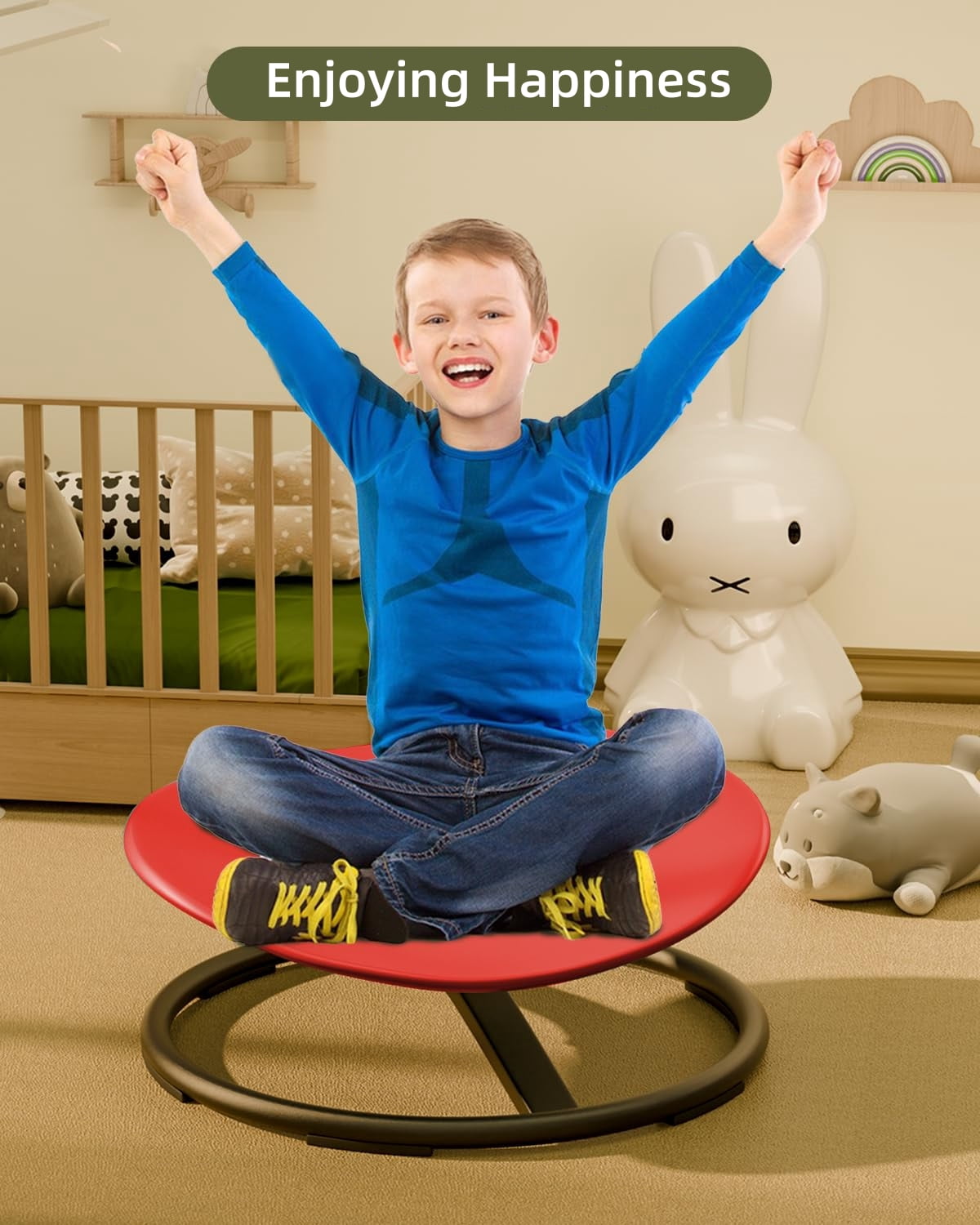 MoveCatcher Children’s Sensory Swivel Chair - Round, Red - Sensory Play & Body Coordination