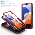 thumbnail image 5 of Dteck Card Holder Case for Samsung Galaxy A14 5G,Shockproof Rubber Rugged Slide Camera Lens Cover Built-in 360° Rotate Kickstand Magnetic Protective Case,Red+Black, 5 of 11