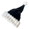 thumbnail image 2 of Christmas Santa Claus Hat for Adult Soft Plush Holiday Hat Black Free Size, 2 of 2