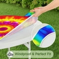 thumbnail image 5 of Rainbow Tie Dye Mandala Pattern Round Fitted Tablecloth with Elastic Edge,Dining Table Cover Waterproof,Outdoor Round Tablecloth for Camping,Dining,Indoor and Outdoor, 5 of 7
