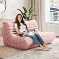 thumbnail image 6 of WHGBJA Adults Bean Bag Chair Loveseat, Lazy Floor Chair Togo Sofa for Kids, High-Density Sponges Filling Gaming Bean Bag, Pink, 6 of 8