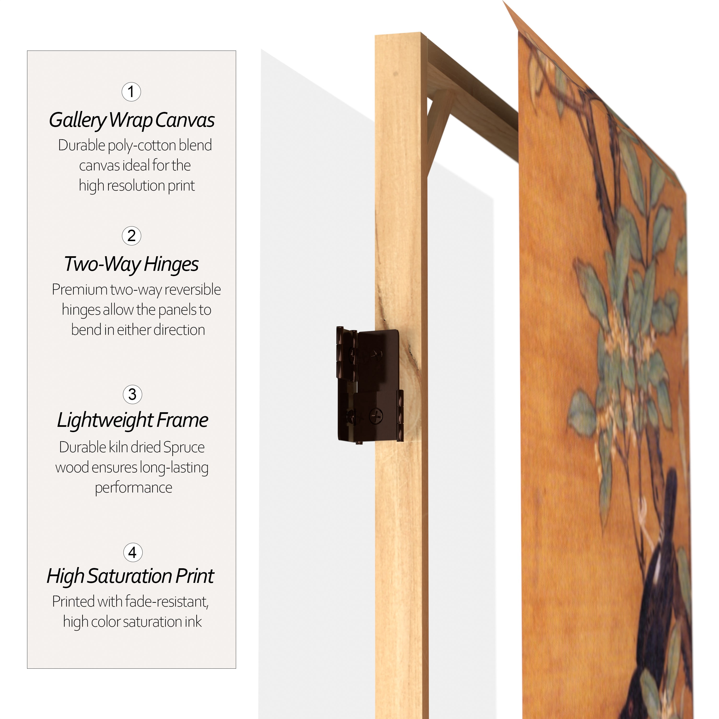 Oriental Furniture 6 ft. Tall Chinese Landscapes Canvas Room Divider - 3 Panel