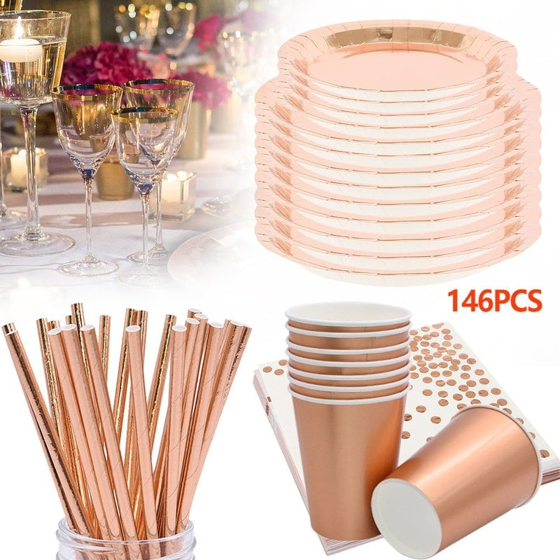 peach plates and napkins