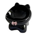thumbnail image 3 of Tazones de gato s Contenedor de alimentos Anti vómitos Protección contra el cuello Cerámica y tazón de agua para gatos pequeños, medianos y negro, 3 of 8
