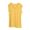 thumbnail image 4 of Qwertyu Tank Top for Women Solid Color V Neck Sleeveless Causal Sexy Shirts Hawaiian Beach Holiday Sports Workout Running Tees Summer Basic Tops Yellow L, 4 of 5