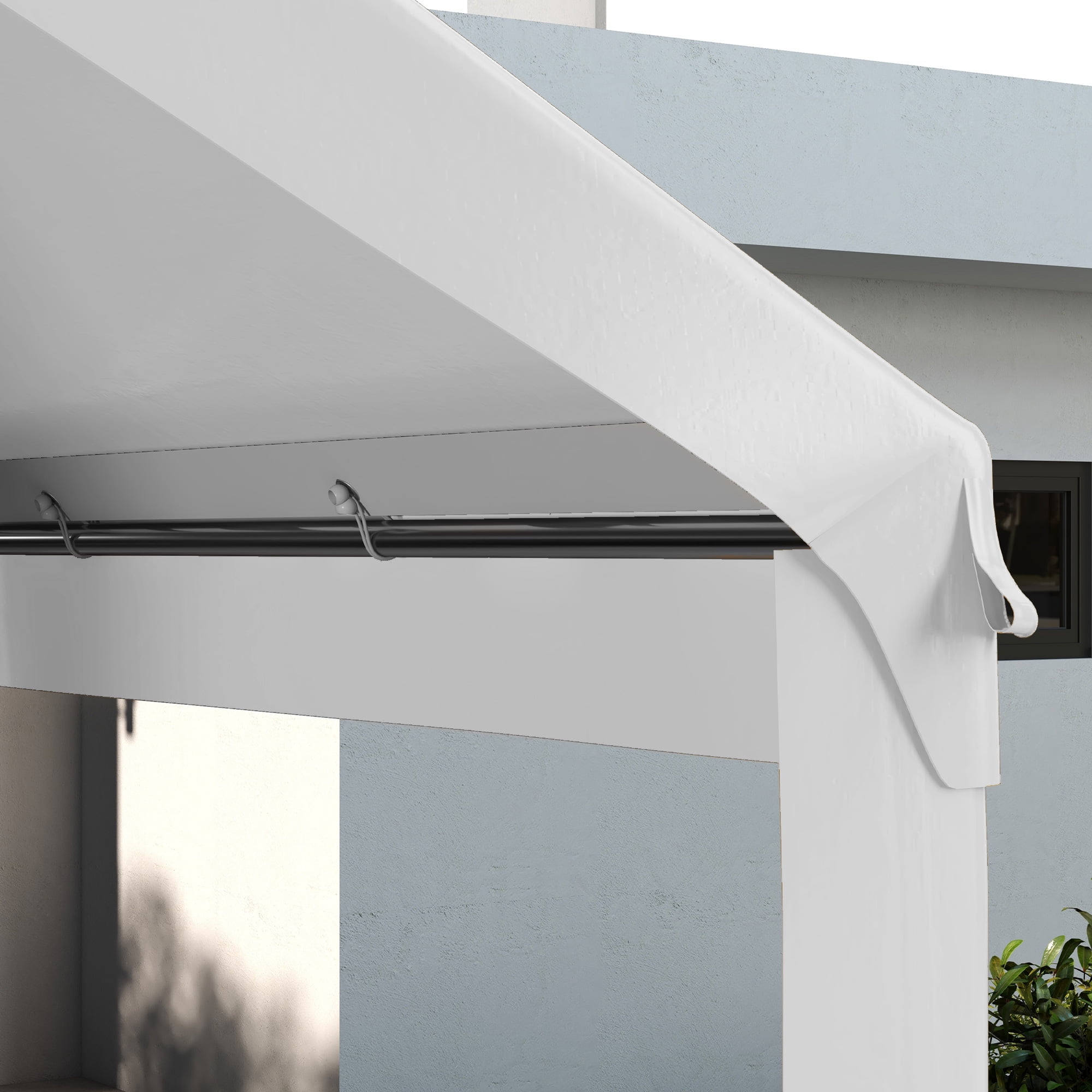 Outsunny 117.25 x 235.75 x 0.01 inches White Carport