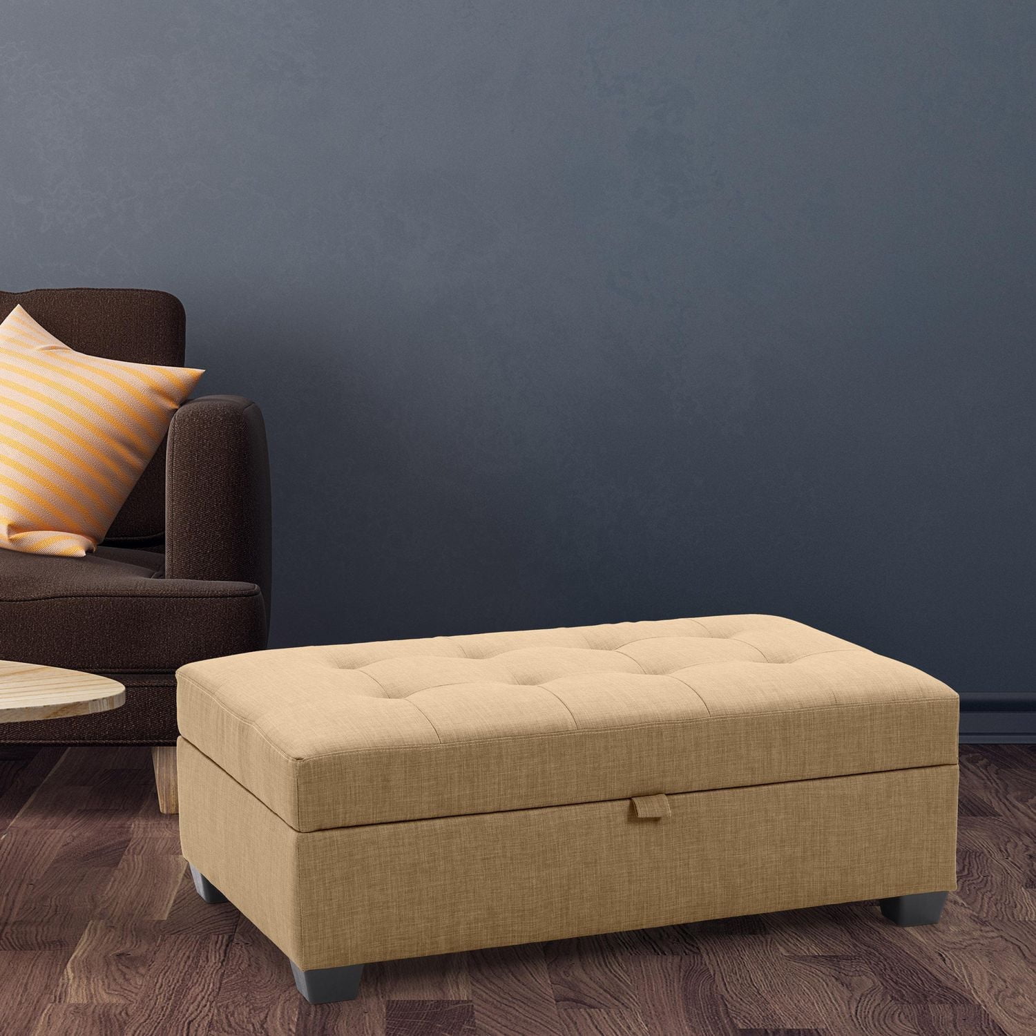 CorLiving Antonio Tufted Fabric Upholstered Rectangular Storage Ottoman