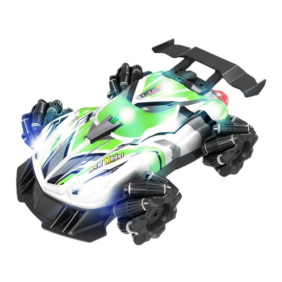 Green Spray Lighted Stunt Car With Wireless Remote Control Drift Racing Car Sporty Music Rechargeable Off Road Running Vehicle Toy Green Color