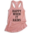 thumbnail image 1 of Happy When It Rains Tank Top, Ladies Racerback Tank Top, Goth Girl Tank, Goth Tank, Desert Pink, Large, 1 of 3