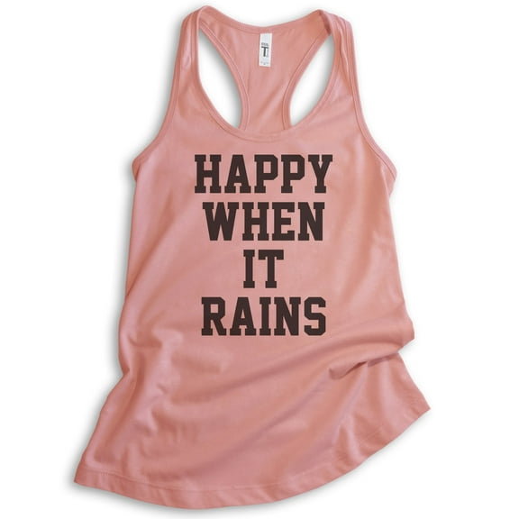 Happy When It Rains Tank Top, Ladies Racerback Tank Top, Goth Girl Tank, Goth Tank, Desert Pink, Small