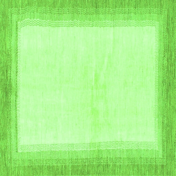Ahgly Company Indoor Square Solid Green Modern Area Rugs, 6' Square