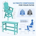 thumbnail image 5 of SERWALL 5-Piece Outdoor Swivel Bar Set with Table, 4 HDPE Swivel Bar Chairs & 1 Bar Table, All-Weather Patio Barstool Furniture, Aruba, 5 of 5