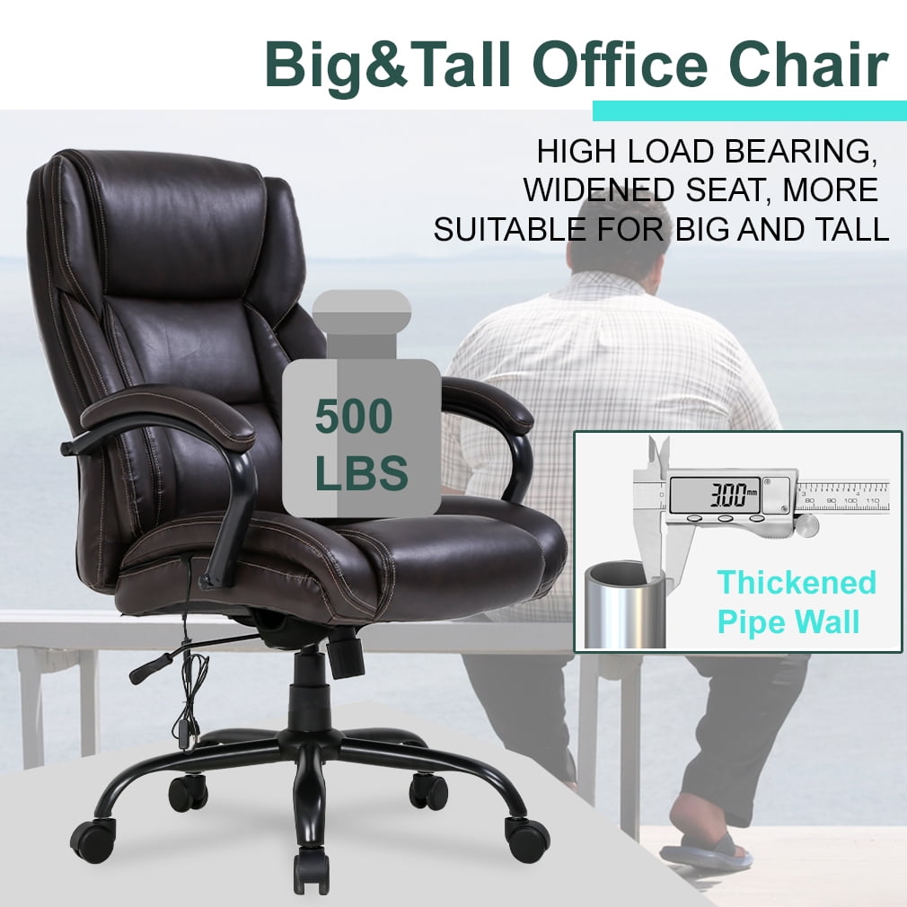 BestOffice Big and Tall Office Chair, Lumbar Support, Rolling Swivel for Men, Women(Brown)