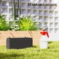 thumbnail image 4 of Black Rattan-Look Hanging Planter Box Set (2) - 20 Inch Railing Flower Pots for Patio, Garden, & Balcony Decor - PP & Metal Construction, 4 of 7
