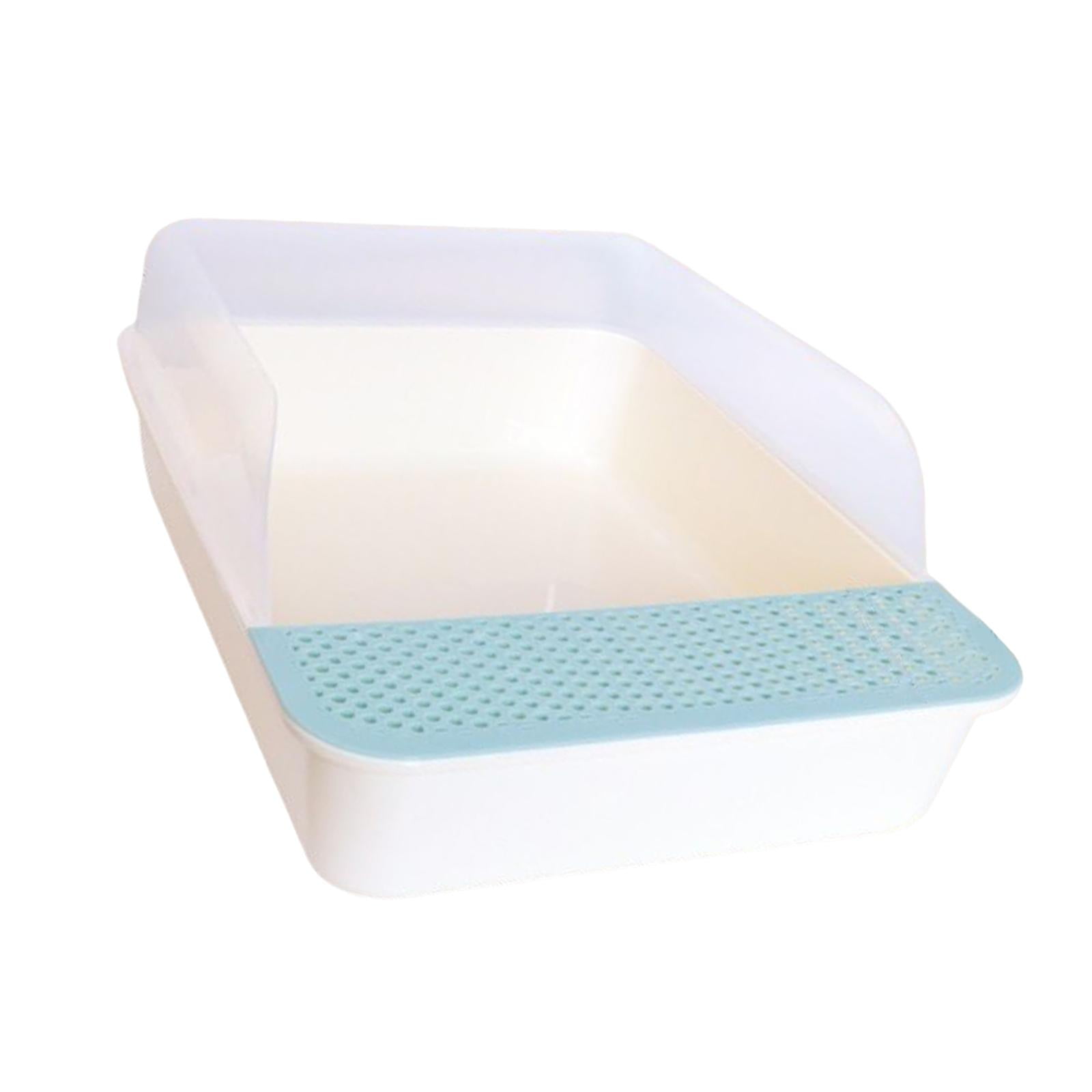 Bvdfgk Open Top Cat Litter Tray Sandbox Semi Enclosed Kitty Litter Box Cat Toilet for Blue Large