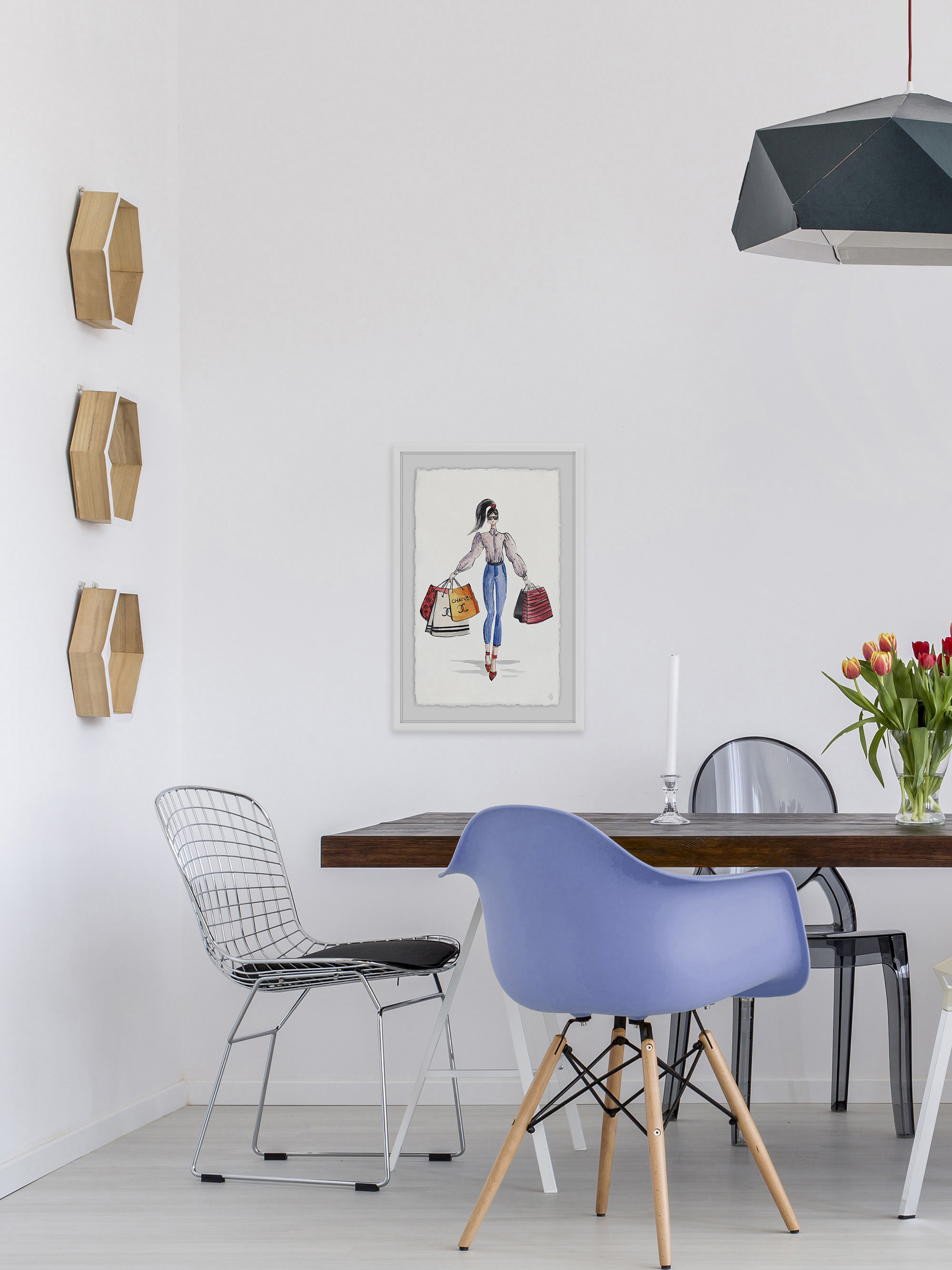 The Shopaholic Framed Painting Print