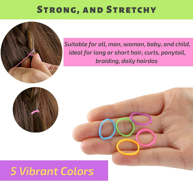 Mr. Pen- Hair Rubber Bands, 2400 Pack, Assorted Color, Colorful Rubber Bands for Hair, Hair Bands, Elastic Hair Ties, Mini Hair Ties, Rubber Hair