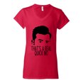 thumbnail image 2 of That's a Real Quick No David TV Quote Pop Culture Womenâ€™s Standard V-Neck Tee, Red, Large, 2 of 3