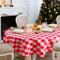 thumbnail image 5 of Hiasan Checkered Round Tablecloth 50 Inch - Waterproof Stain and Wrinkle Resistant Washable Fabric Table Cloth for Dining Room Party Outdoor Picnic, Red and White, 5 of 8