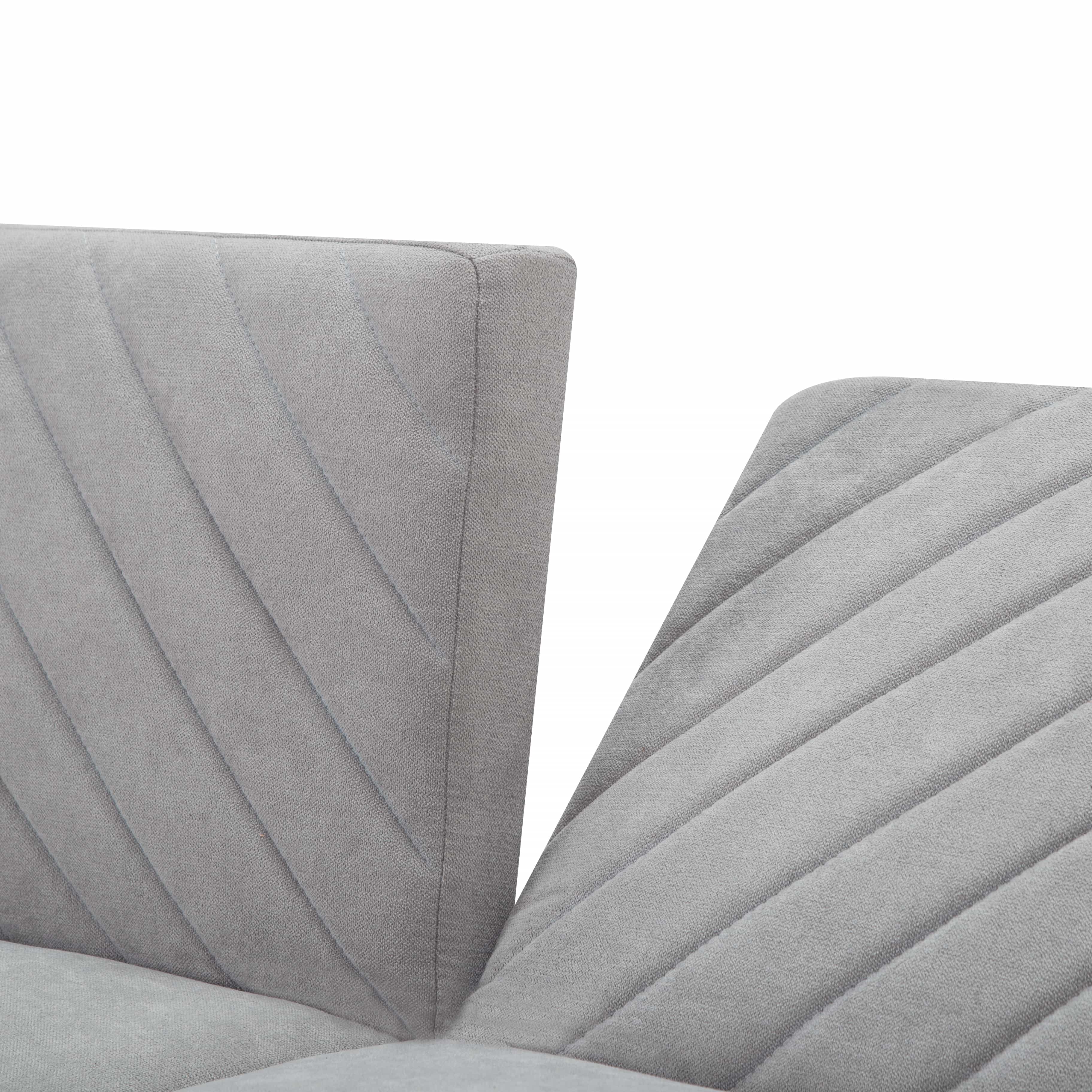 BSHTI 76.8”Tufted Back Futon Sofa,Twin Size Convertible Sleeper,with 5 Adjustable Backrest Positions and Adjustable Armrest,Perfect for Small Spacesc(Light Gray)